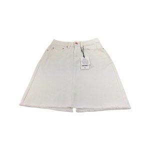 A Loves A Cut Off Frayed Hem Stretch Denim Mini Skirt-